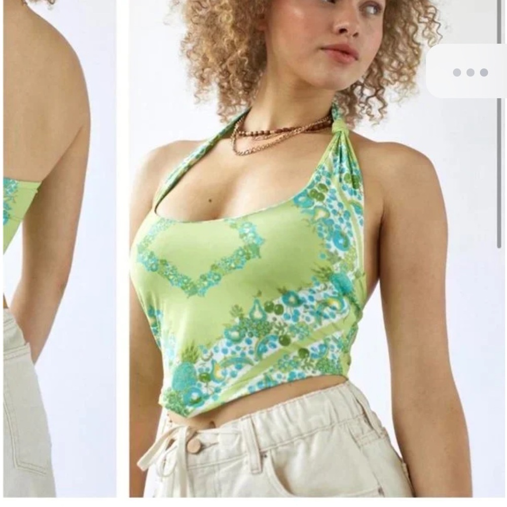Urban Outfitters Lime Green Halter Tank Top